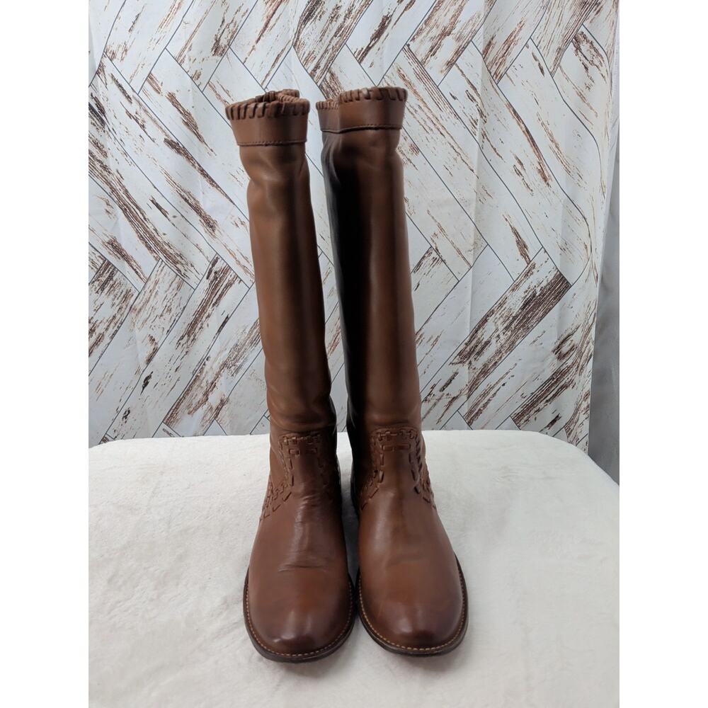Nwob Frye Paige Hurache Knee High Leather Boots‎